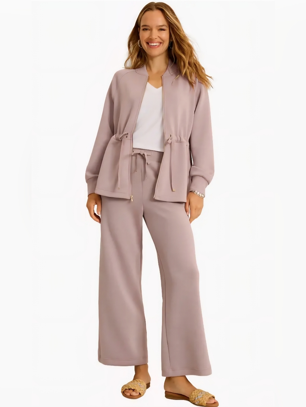 Tommy Bahama Wide-Leg Pants in Mauve Blush
